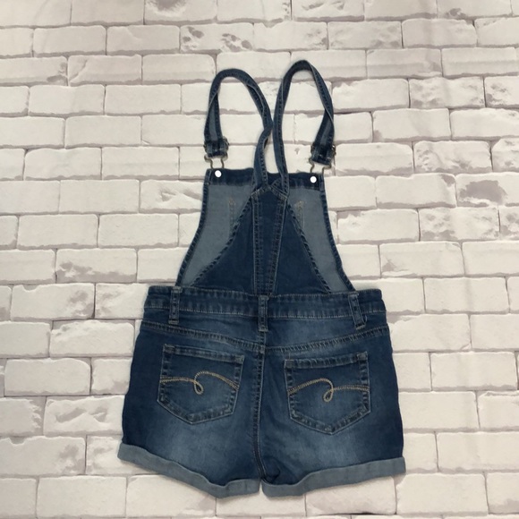 Denim Girl's distressed Shortalls - Picture 3 of 6